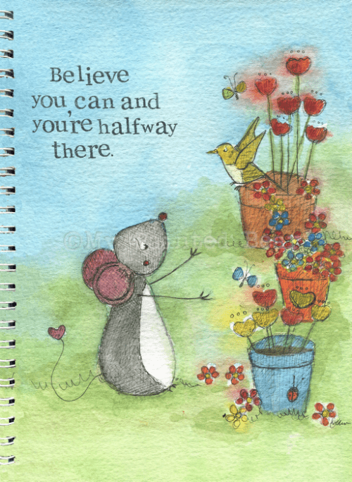 Believe you can - A5 Notebook my painted bear