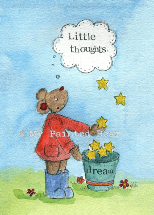 Little Thoughts - A6 Notebook my painted bear