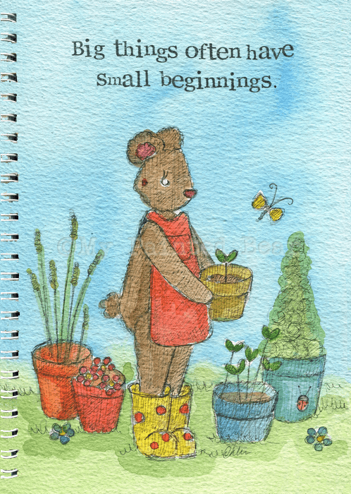 Small beginnings - A5 Notebook my painted bear